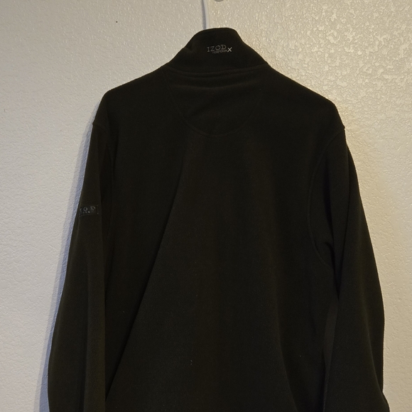 Izod Men's Zip Up Sweater in Dark Olive - Picture 2 of 11